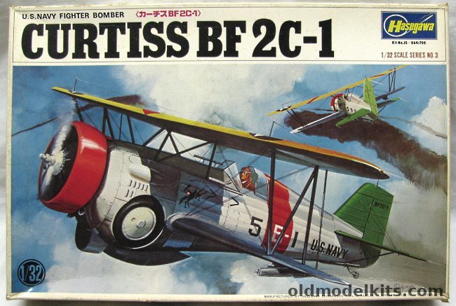 Hasegawa 1/32 Curtiss BF2C-1 - US Navy Fighter Bomber USS Ranger 1934, JS064 plastic model kit